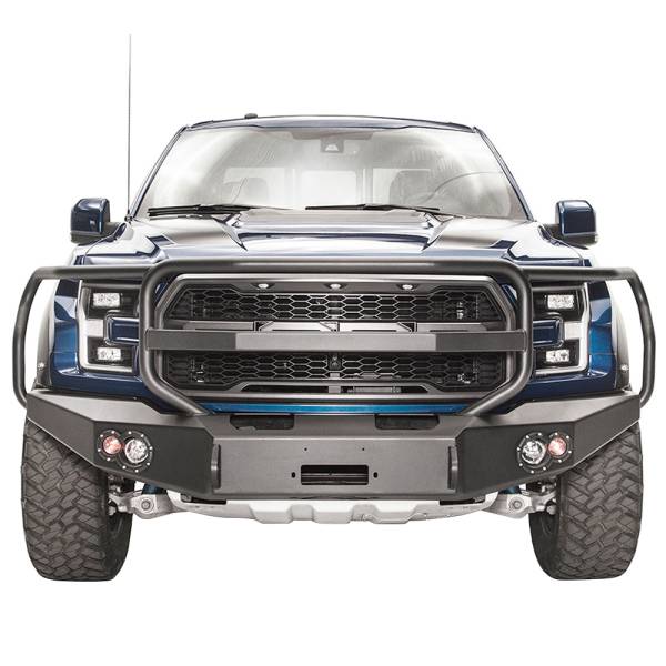 Fab Fours - Fab Fours FF17-H4350-1 Winch Front Bumper with Full Guard for Ford Raptor 2017-2020