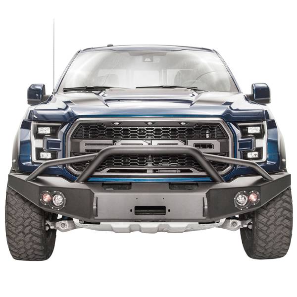 Fab Fours - Fab Fours FF17-H4352-1 Winch Front Bumper with Pre-Runner Guard for Ford Raptor 2017-2020