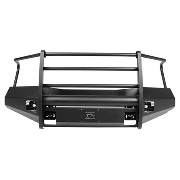 Fab Fours - Fab Fours NT16-R3760-1 Black Steel Elite Smooth Front Bumper with Full Guard for Nissan Titan XD Only 2016-2021