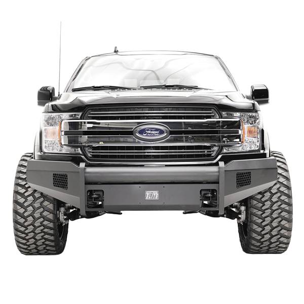 Fab Fours - Fab Fours FF18-R4561-1 Black Steel Elite Smooth Front Bumper for Ford F150 2018-2020