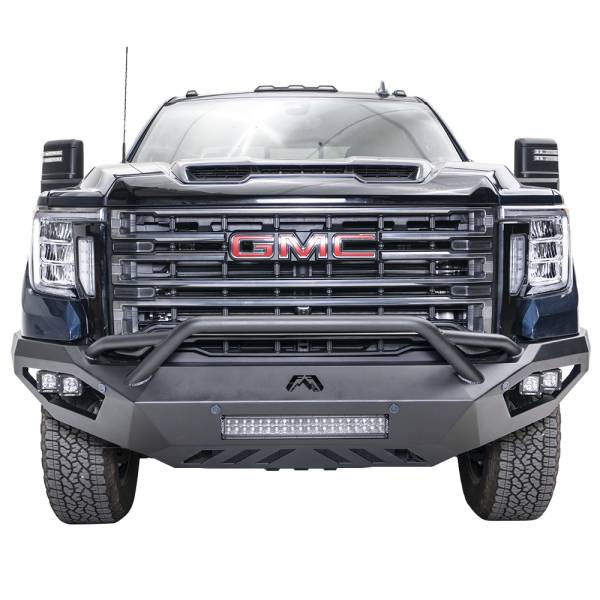 Fab Fours - Fab Fours GM11-V2852-1 Vengeance Front Bumper with Pre-Runner Guard and Sensor Holes for GMC Sierra 2500HD/3500 2011-2014