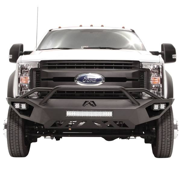 Fab Fours - Fab Fours FS17-V4252-1 Vengeance Front Bumper with Pre-Runner Guard and Sensor Holes for Ford F450/F550 2017-2019
