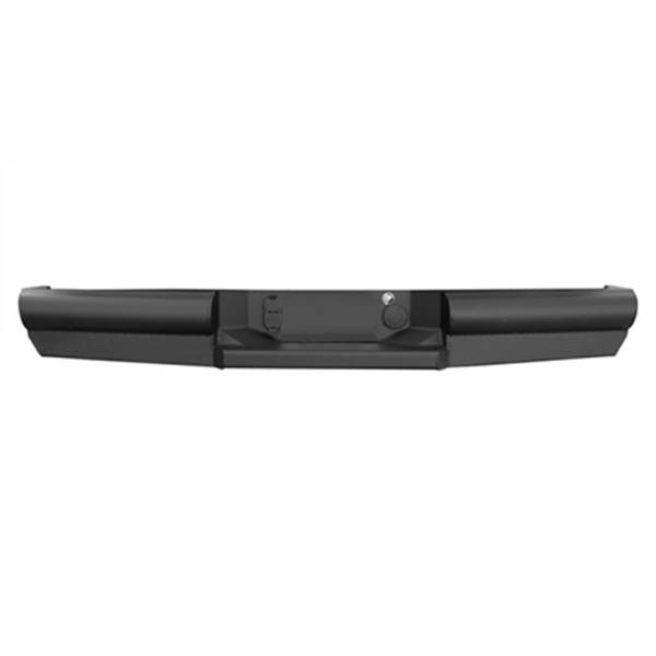Fab Fours - Fab Fours CS14-U3150-1 Black Steel Elite Smooth Rear Bumper with Sensor Holes for GMC Sierra 1500 2014-2018