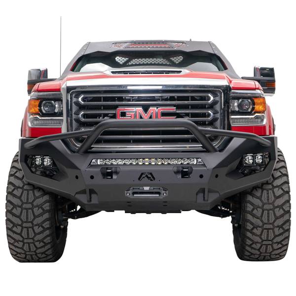 Fab Fours - Fab Fours GM15-X2852-1 Matrix Front Bumper with Pre-Runner Guard and Sensor Holes for GMC Sierra 2500HD/3500 2015-2019