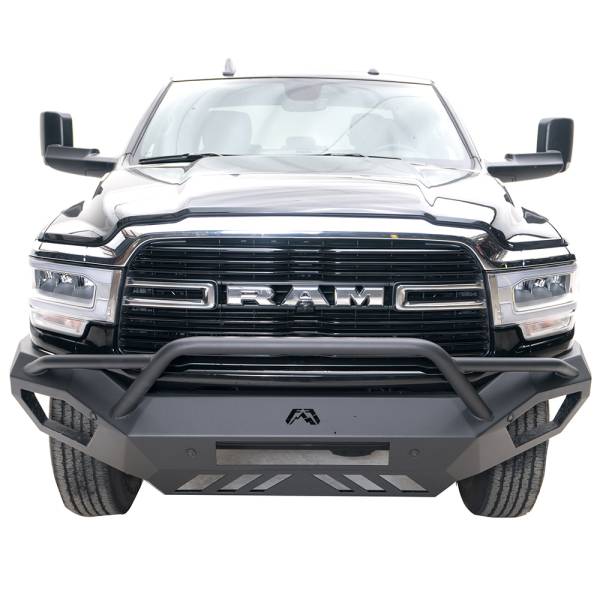 Fab Fours - Fab Fours DR19-V4452-1 Vengeance Front Bumper with Pre-Runner Guard and Sensor Holes for Dodge Ram 2500/3500 2019-2024