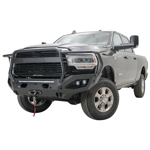 Fab Fours - Fab Fours DR19-X4450-1 Matrix Front Bumper with Full Guard and Sensor Holes for Dodge Ram 2500/3500 2019-2022