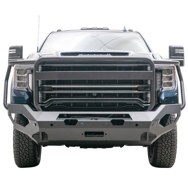 Fab Fours - Fab Fours GM20-X5050-1 Matrix Front Bumper with Full Guard and Sensor Holes for GMC Sierra 2500HD/3500 2020-2022