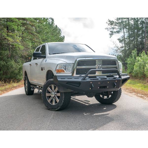 Fab Fours - Fab Fours DR10-RS2962-1 Red Steel Front Bumper with Pre-Runner Guard for Dodge Ram 2500/3500/4500/5500 2010-2018