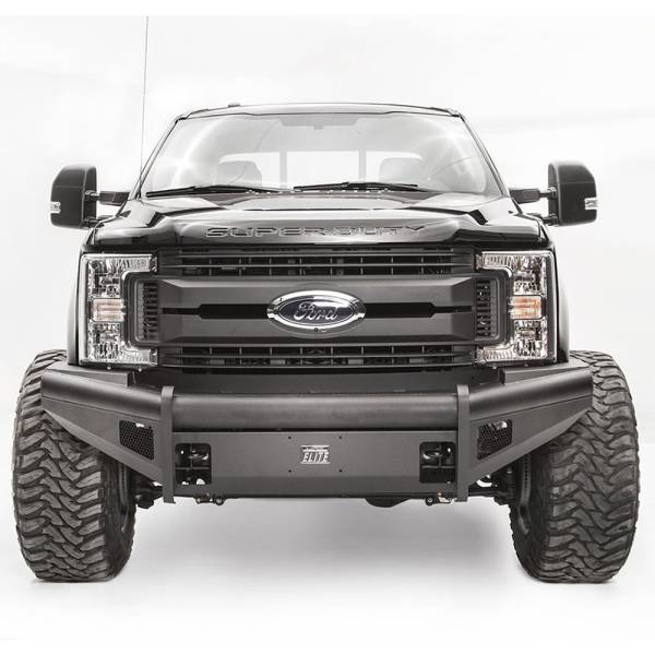 Fab Fours - Fab Fours FS17-Q4161-1 Black Steel Elite Smooth Front Bumper for Ford F250/F350/F450/F550 2017-2022