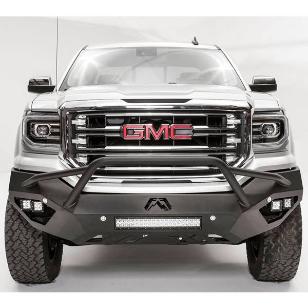 Fab Fours - Fab Fours GS16-D3952-1 Vengeance Front Bumper with Pre-Runner Guard and Sensor Holes for GMC Sierra 1500 2016-2018