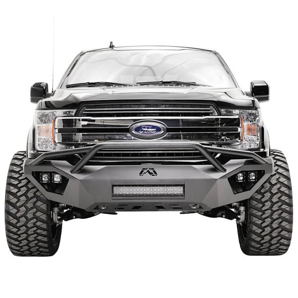 Fab Fours - Fab Fours FF18-D4552-1 Vengeance Front Bumper with Pre-Runner Guard and Sensor Holes for Ford F150 2018-2020