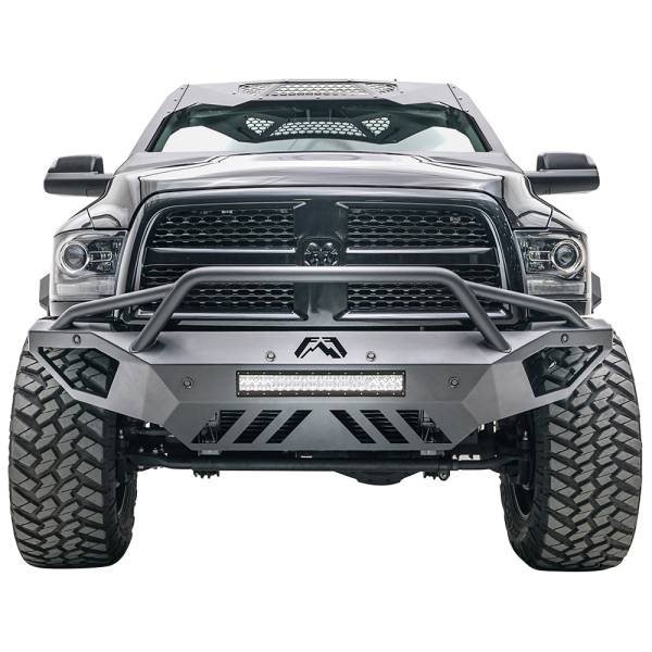 Fab Fours - Fab Fours DR16-V4062-1 Open Fender Front Bumper with Pre-Runner Guard and Sensor Holes for Dodge Ram 2500/3500/4500/5500 2016-2018