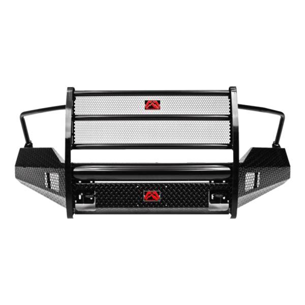 Fab Fours - Fab Fours DR09-K2460-1 Black Steel Front Bumper with Full Grille Guard for Dodge Ram 1500 2009-2012