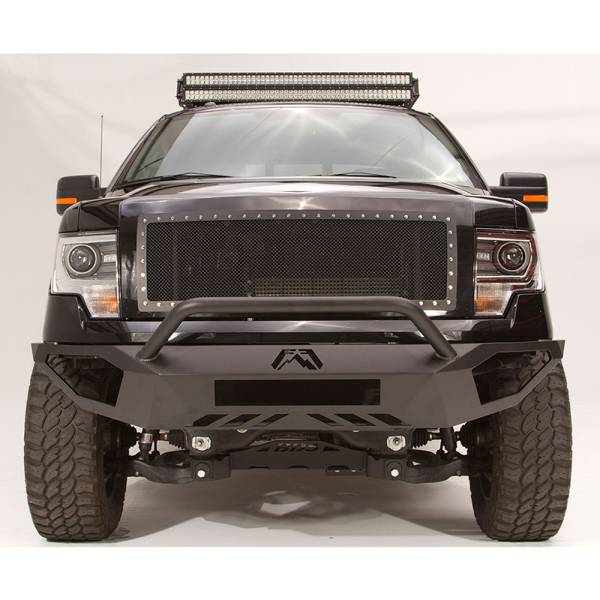Fab Fours - Fab Fours FF09-D1952-1 Vengeance Front Bumper with Pre-Runner Guard and Sensor Holes for Ford F150 2009-2014
