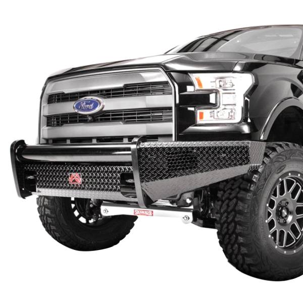 Fab Fours - Fab Fours FF09-K1961-1 Black Steel Front Bumper for Ford F150 2009-2014