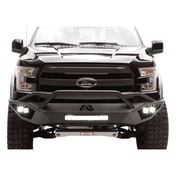 Fab Fours - Fab Fours FF15-D3252-1 Vengeance Front Bumper with Pre-Runner Guard and Sensor Holes for Ford F150 2015-2017