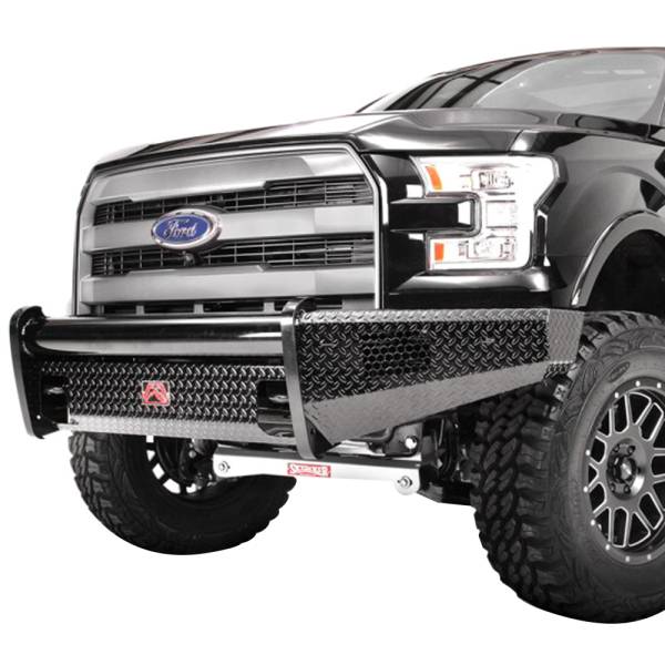 Fab Fours - Fab Fours FF15-K3251-1 Black Steel Front Bumper for Ford F150 2015-2017