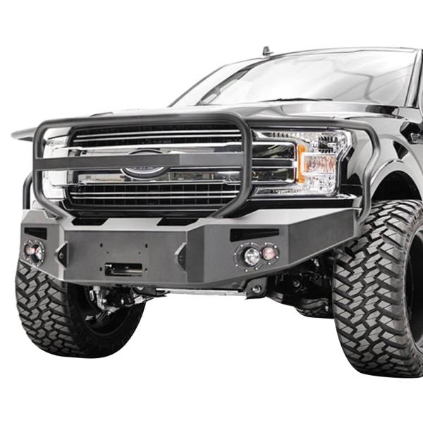 Fab Fours - Fab Fours FF18-H4550-1 Premium Winch Front Bumper with Grille Guard for Ford F150 2018-2020