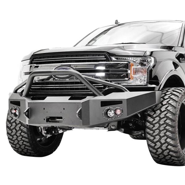 Fab Fours - Fab Fours FF18-H4552-1 Premium Winch Front Bumper with Pre-Runner Guard for Ford F150 2018-2020