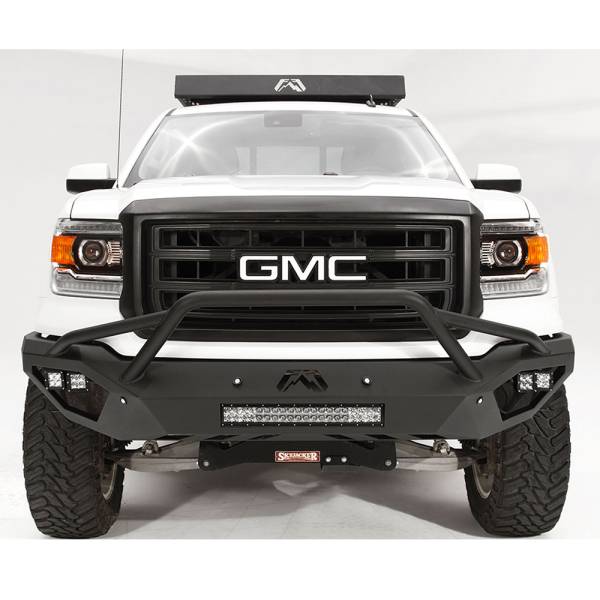 Fab Fours - Fab Fours GS14-D3152-1 Vengeance Front Bumper with Pre-Runner Guard and Sensor Holes for GMC Sierra 1500 2014-2015