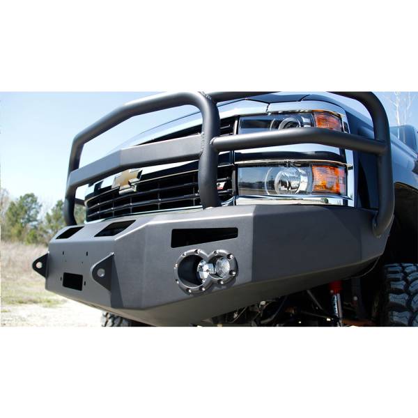 Fab Fours - Fab Fours CH14-A3050-1 Premium Winch Front Bumper with Grille Guard for Chevy Silverado 2500HD/3500 2015-2019