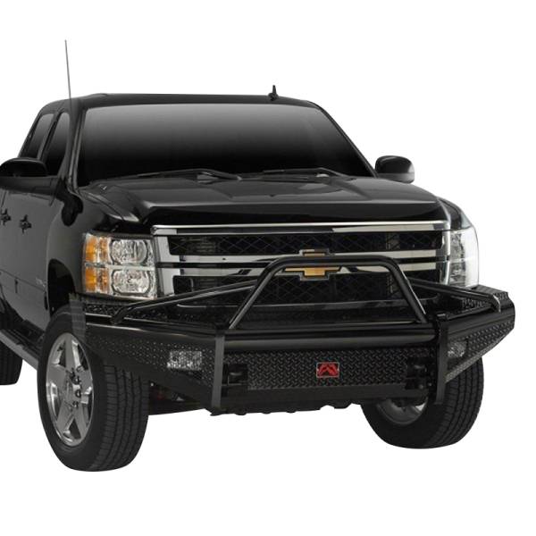 Fab Fours - Fab Fours CH08-S2062-1 Black Steel Front Bumper with Pre-Runner Guard for Chevy Silverado 2500HD/3500 2007-2010