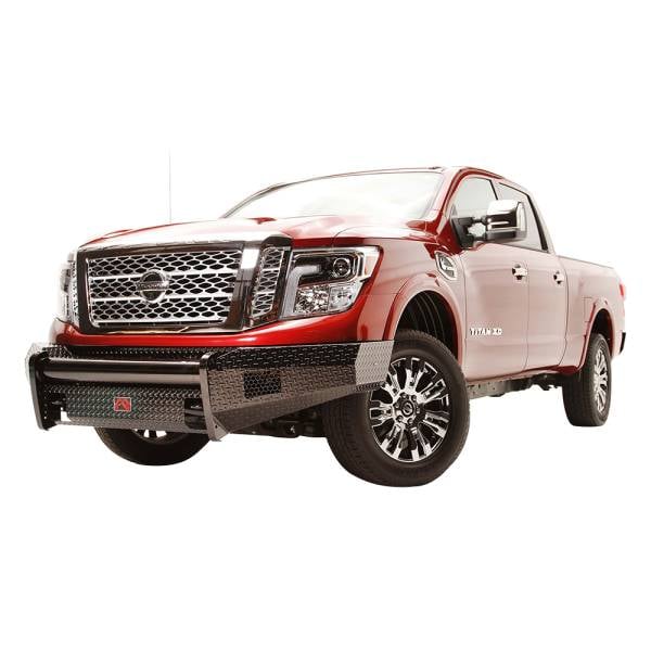 Fab Fours - Fab Fours NT16-K3761-1 Black Steel Front Bumper for Nissan Titan XD 2016-2021
