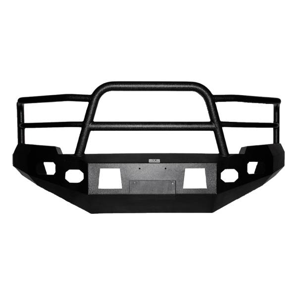 Tough Country - Tough Country EFR1034DAL-BLKWKL Evolution Front Bumper with Full Top Grille Guard for Dodge Ram 2500/3500 2010-2019