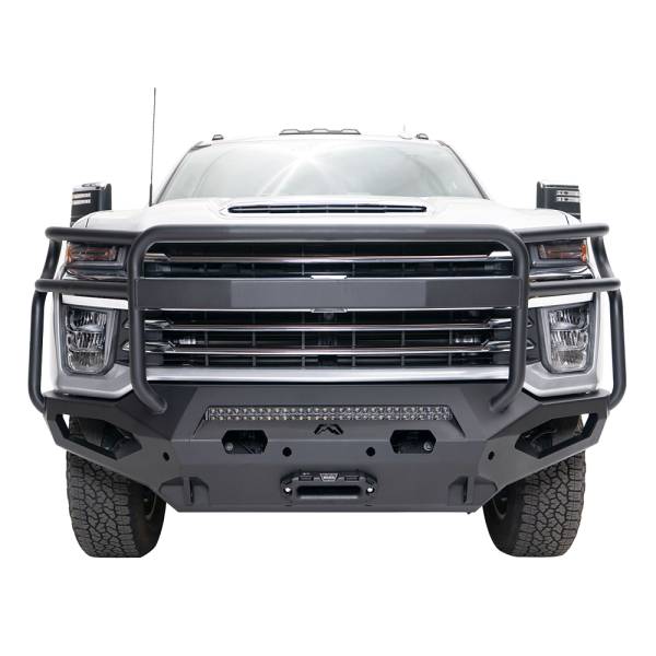 Fab Fours - Fab Fours CH20-X4950-1 Matrix Front Bumper with Full Grill Guard for Chevy Silverado 2500HD/3500 2020-2023