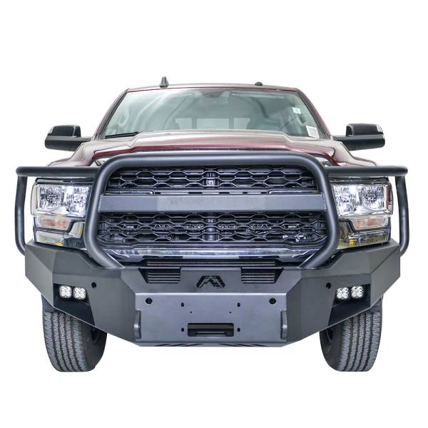 Fab Fours - Fab Fours DR19-A4450-1 Premium Front Bumper with Full Grill Guard for Dodge Ram 2500/3500 2019-2023 New Body Style