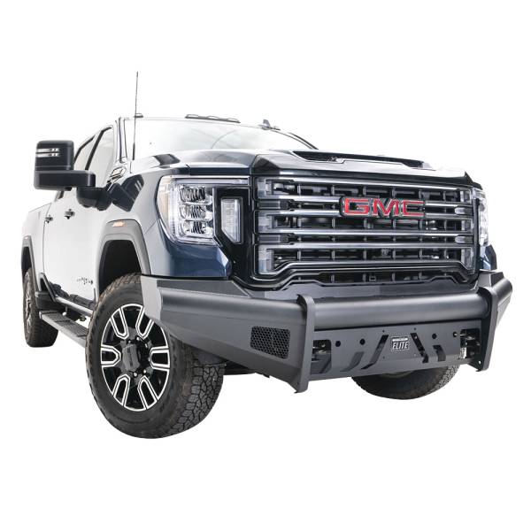Fab Fours - Fab Fours GM20-Q5061-1 Black Steel Elite Front Bumper with No Guard for GMC Sierra 2500HD/3500 2020-2022