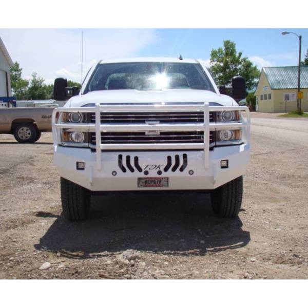 Throttle Down Kustoms - Throttle Down Kustoms BGRIL1517CH Front Bumper with Grille Guard for Chevy Silverado 2500HD/3500 2015-2018