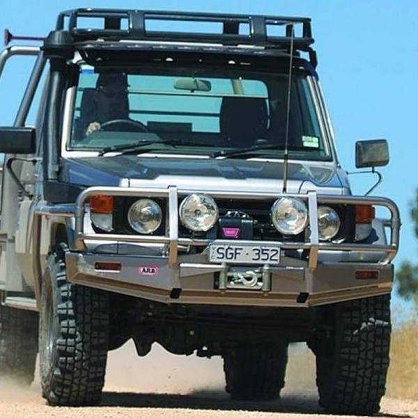 ARB 4x4 Accessories - ARB 3412130 Deluxe Winch Front Bumper with Bull Bar for Toyota Land Cruiser 1985-1989