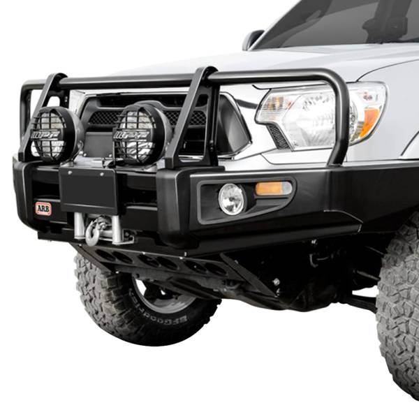 ARB 4x4 Accessories - ARB 3421540 Deluxe Winch Front Bumper with Bull Bar for Toyota 4Runner 2006-2009
