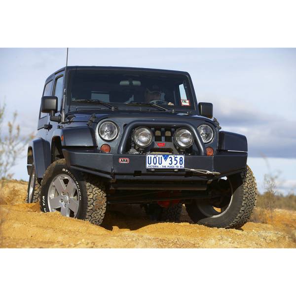 ARB 4x4 Accessories - ARB 3450210 Deluxe Winch Front Bumper for Jeep Wrangler JK 2007-2018
