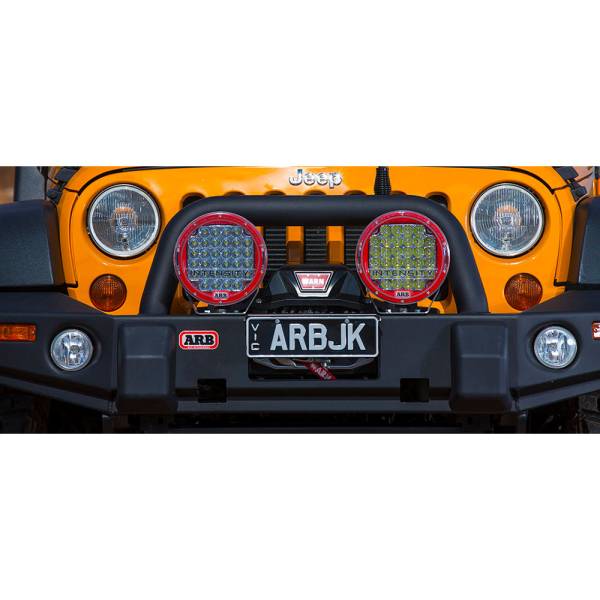 ARB 4x4 Accessories - ARB 3450230 Deluxe Winch Front Bumper with Fog Lamp Holes for Jeep Wrangler JK 2007-2018