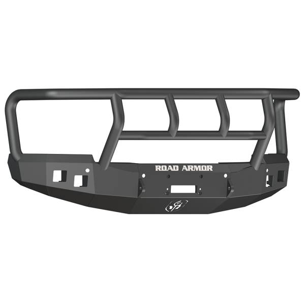 Road Armor - Road Armor 314R2B Stealth Winch Front Bumper with Titan II Guard and Square Light Holes for Chevy Silverado 1500 2014-2015