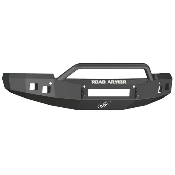 Road Armor - Road Armor 314R4B-NW Stealth Non-Winch Front Bumper with Pre-Runner Guard and Square Light Holes for Chevy Silverado 1500 2014-2015
