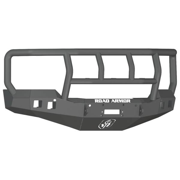 Road Armor - Road Armor 316R2B Stealth Winch Front Bumper with Titan II Guard and Square Light Holes for Chevy Silverado 1500 2016-2018