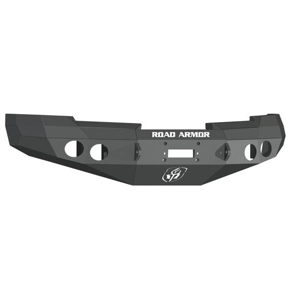 Road Armor - Road Armor 37700B Stealth Winch Front Bumper with Round Light Holes for Chevy Silverado 1500 2008-2013