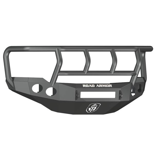 Road Armor - Road Armor 38202B-NW Stealth Non-Winch Front Bumper with Titan II Guard and Round Light Holes for Chevy Silverado 2500HD/3500 2011-2014