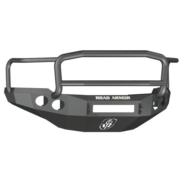 Road Armor - Road Armor 38205B-NW Stealth Non-Winch Front Bumper with Lonestar Guard and Round Light Holes for Chevy Silverado 2500HD/3500 2011-2014