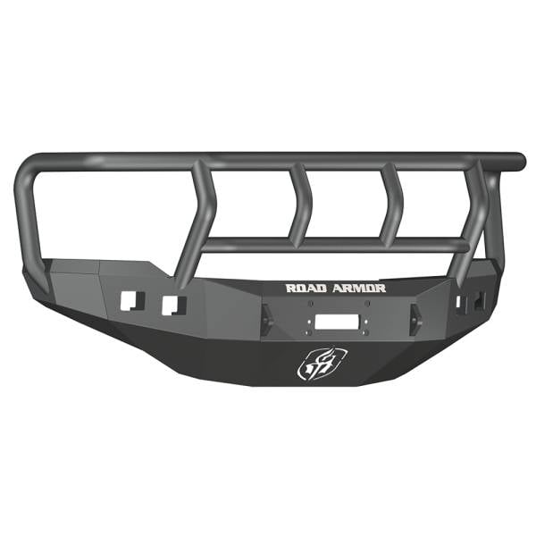 Road Armor - Road Armor 382R2B Stealth Winch Front Bumper with Titan II Guard and Square Light Holes for Chevy Silverado 2500HD/3500 2011-2014
