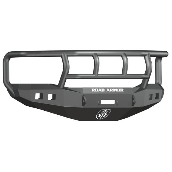 Road Armor - Road Armor 407R2B Stealth Winch Front Bumper with Titan II Guard and Square Light Holes for Dodge Ram 1500 2006-2008