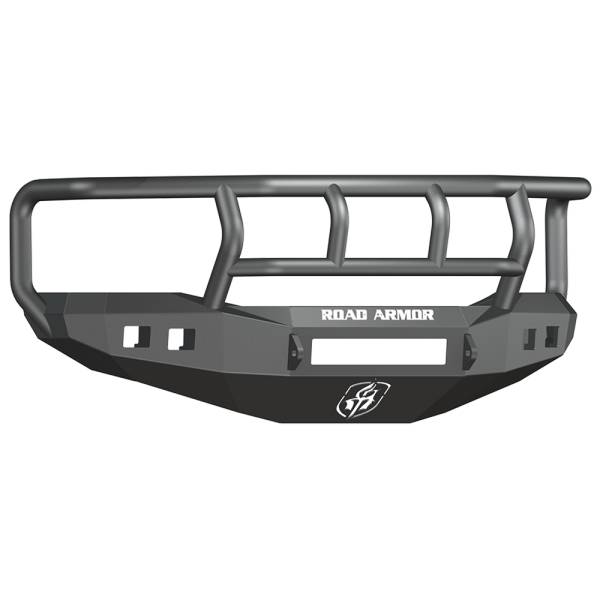 Road Armor - Road Armor 407R2B-NW Stealth Non-Winch Front Bumper with Titan II Guard and Square Light Holes for Dodge Ram 1500 2006-2008