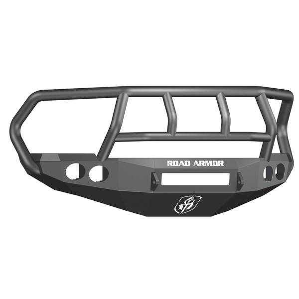 Road Armor - Road Armor 40802B-NW Stealth Non-Winch Front Bumper with Titan II Guard and Round Light Holes for Dodge Ram 2500/3500/4500/5500 2010-2018