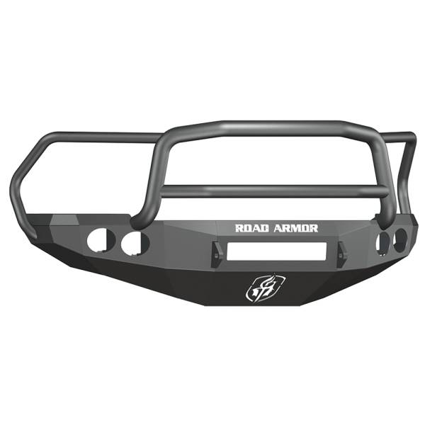 Road Armor - Road Armor 40805B-NW Stealth Non-Winch Front Bumper with Lonestar Guard and Round Light Holes for Dodge Ram 2500/3500/4500/5500 2010-2018