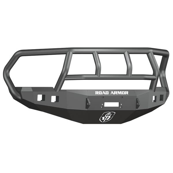 Road Armor - Road Armor 408R2B Stealth Winch Front Bumper with Titan II Guard and Square Light Holes for Dodge Ram 2500/3500/4500/5500 2010-2018