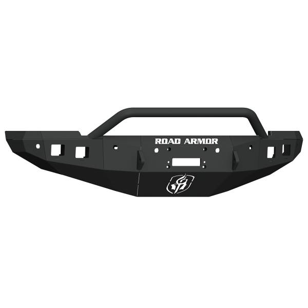 Road Armor - Road Armor 4162F4B Stealth Winch Front Bumper with Pre-Runner Guard and Sensor Holes for Dodge Ram 2500/3500 2016-2018