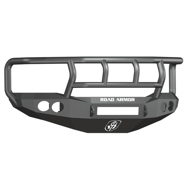 Road Armor - Road Armor 44062B-NW Stealth Non-Winch Front Bumper with Titan II Guard and Round Light Holes for Dodge Ram 2500/3500/4500/5500 2006-2009